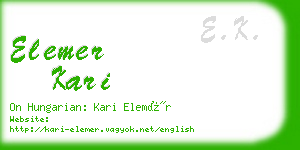 elemer kari business card